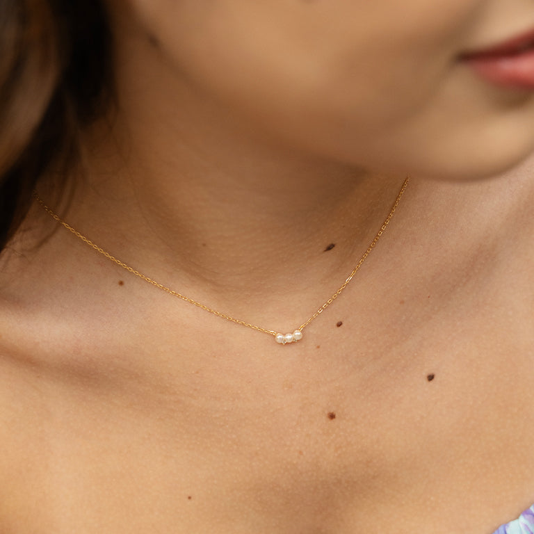 Triple Freshwater Baby Pearl Necklace