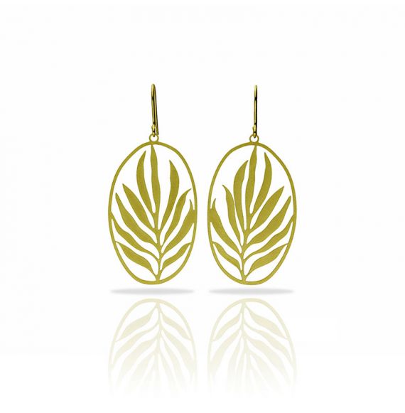 RAS Tropic Oval Gold Small Earrings Gold
