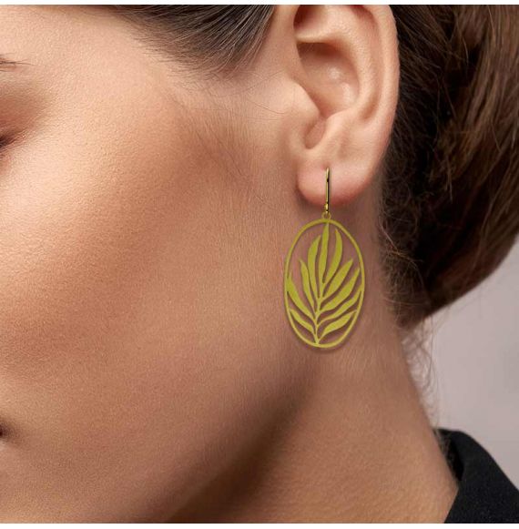 RAS Tropic Oval Gold Small Earrings Gold