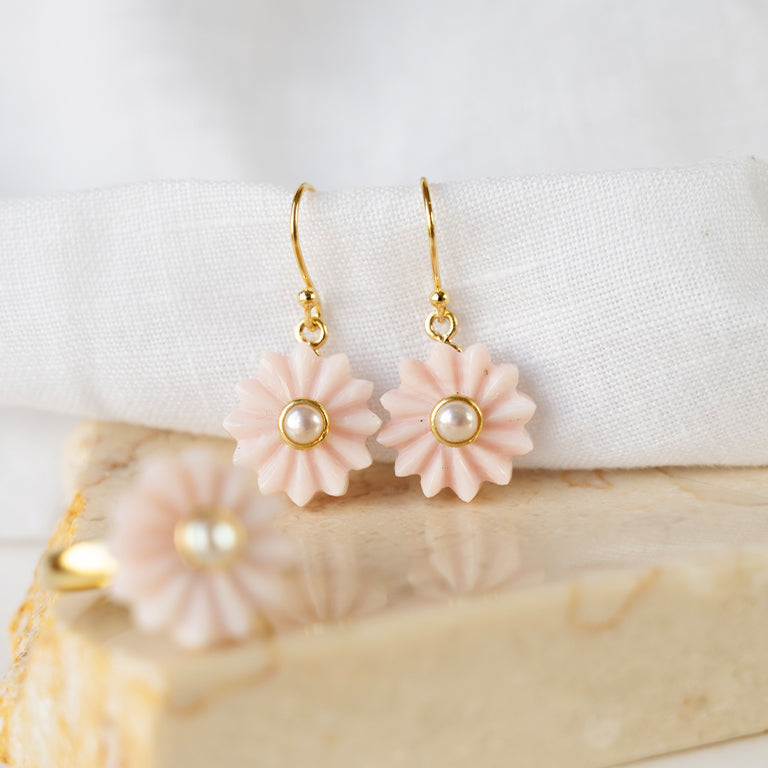 Tutu Pink Opal & Pearl Earrings