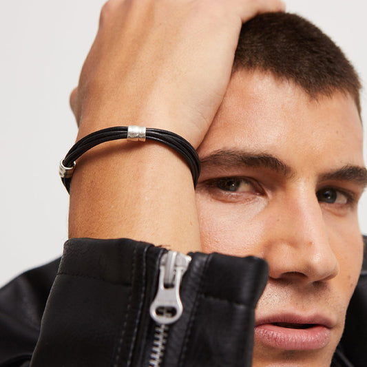 UNOde50 Fine Multi Stand Mens Leather Bracelet