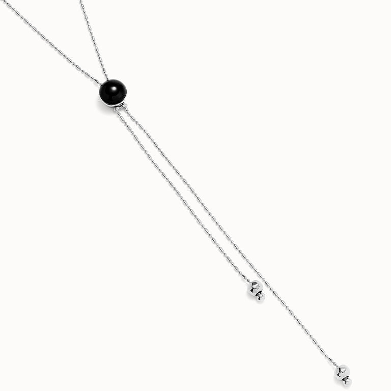 UNOde50 Long Necklace with Black Murano Glass