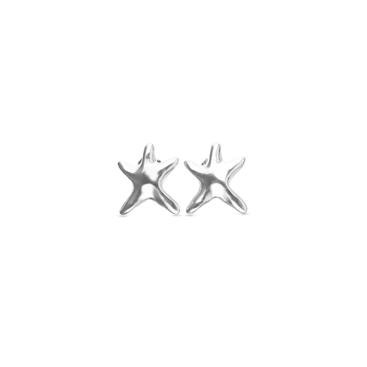uno de 50 silver starfish stud earrings