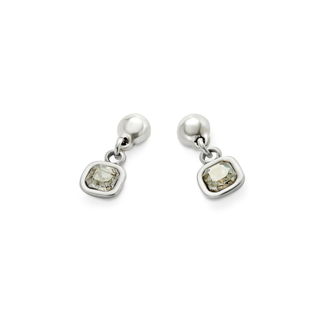 UNOde50 Square Sparkle Drop Earrings - Silver