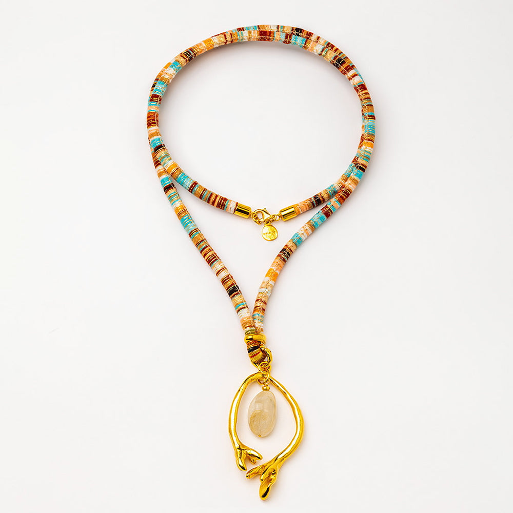 Velatti Alpaca Thread Necklaces with Moonstone Drop