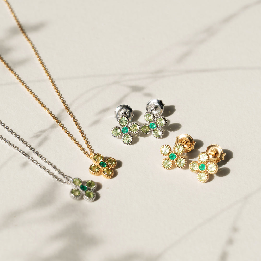 Gem Bloom Necklace with Peridot