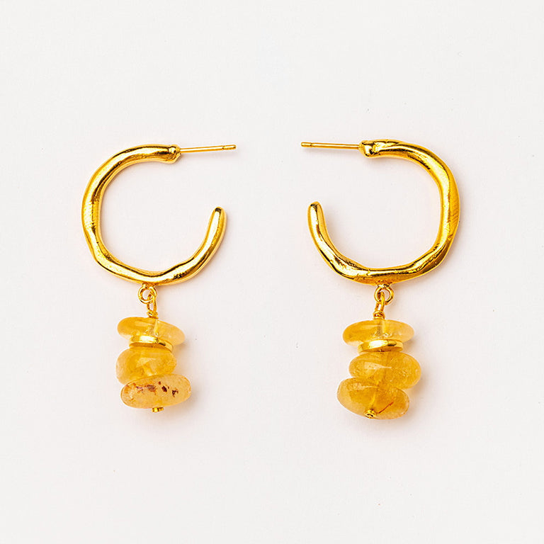 Velatti Hoops with Stacked Gems