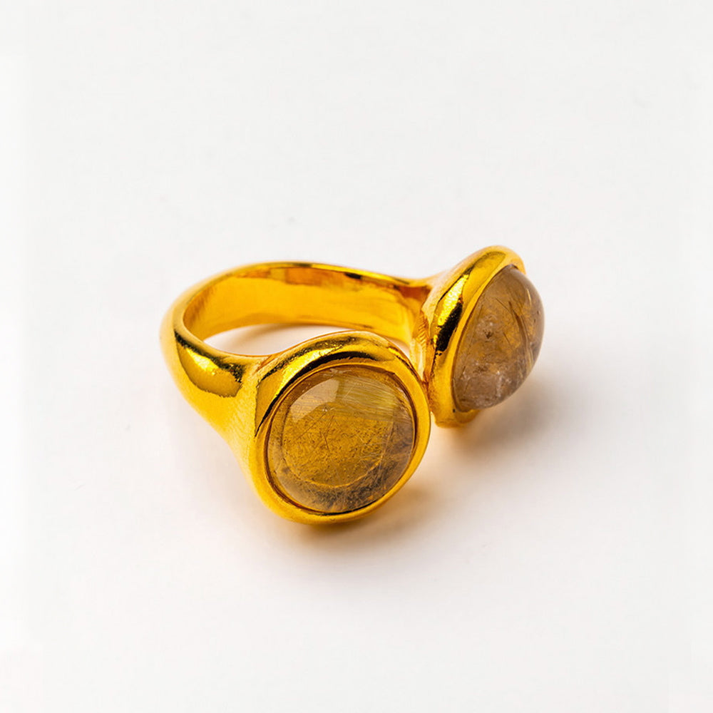 Velatti Double Accent Gemstone Ring