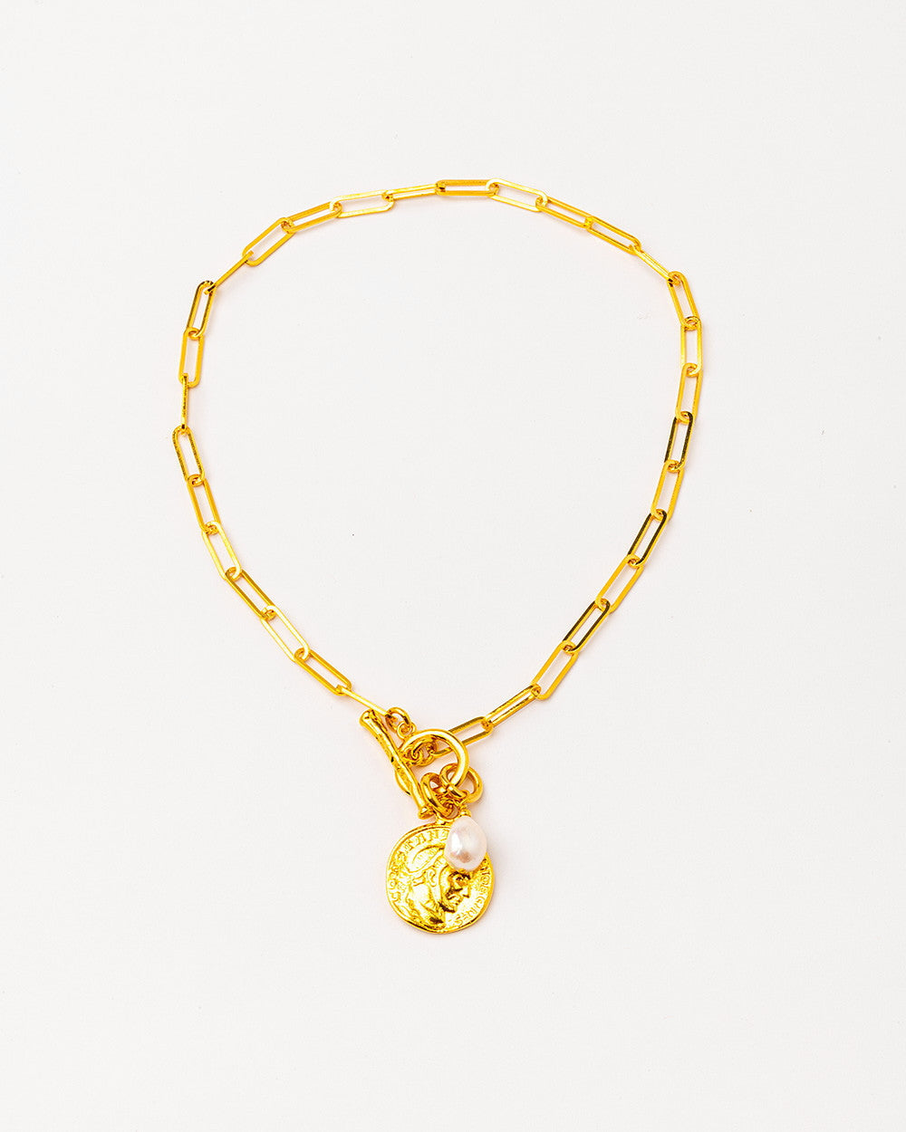Velatti Medallion Necklace with Freshwater Pearl