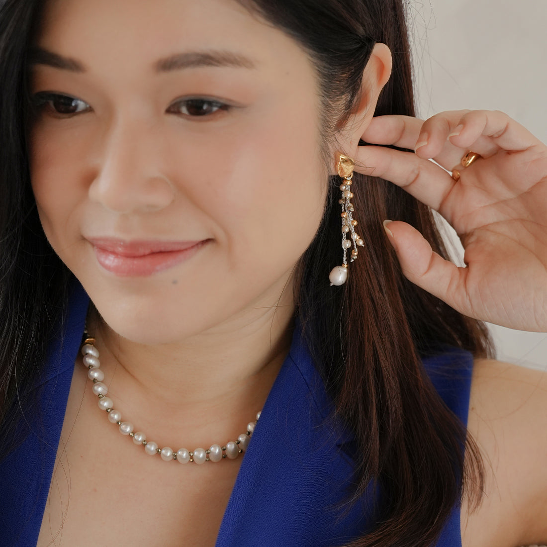 Velatti Threaded Earrings with Bohemian Crystal