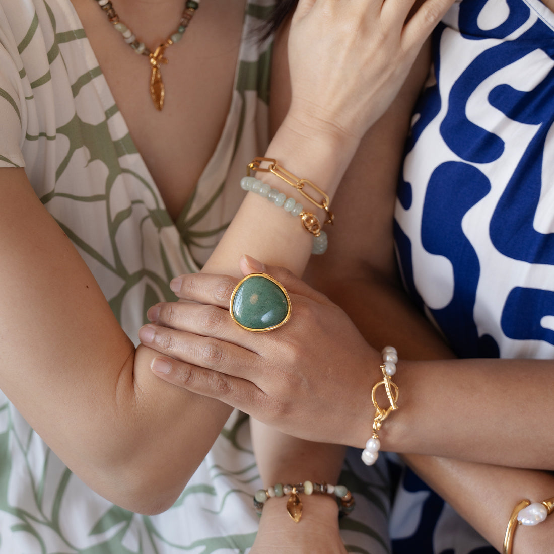 Velatti XL Triangle Ring with Aventurine