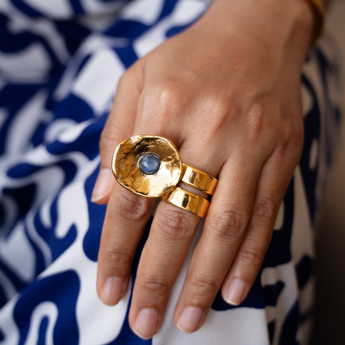 Velatti Saucer Gemstone Ring