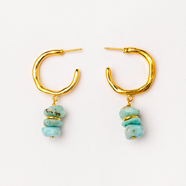 Velatti Hoops with Stacked Gems