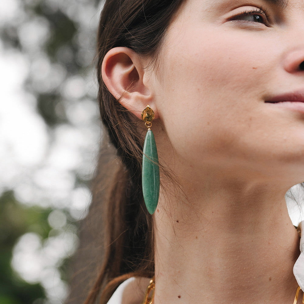Velatti Teardrop Gem Earrings