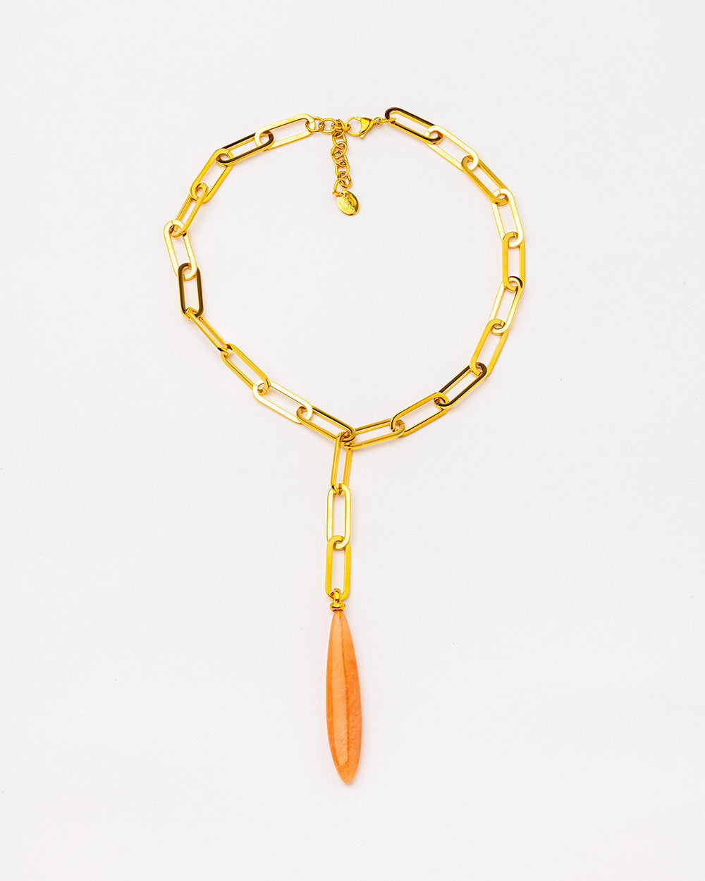 Velatti Links Necklace with Teardrop Gem
