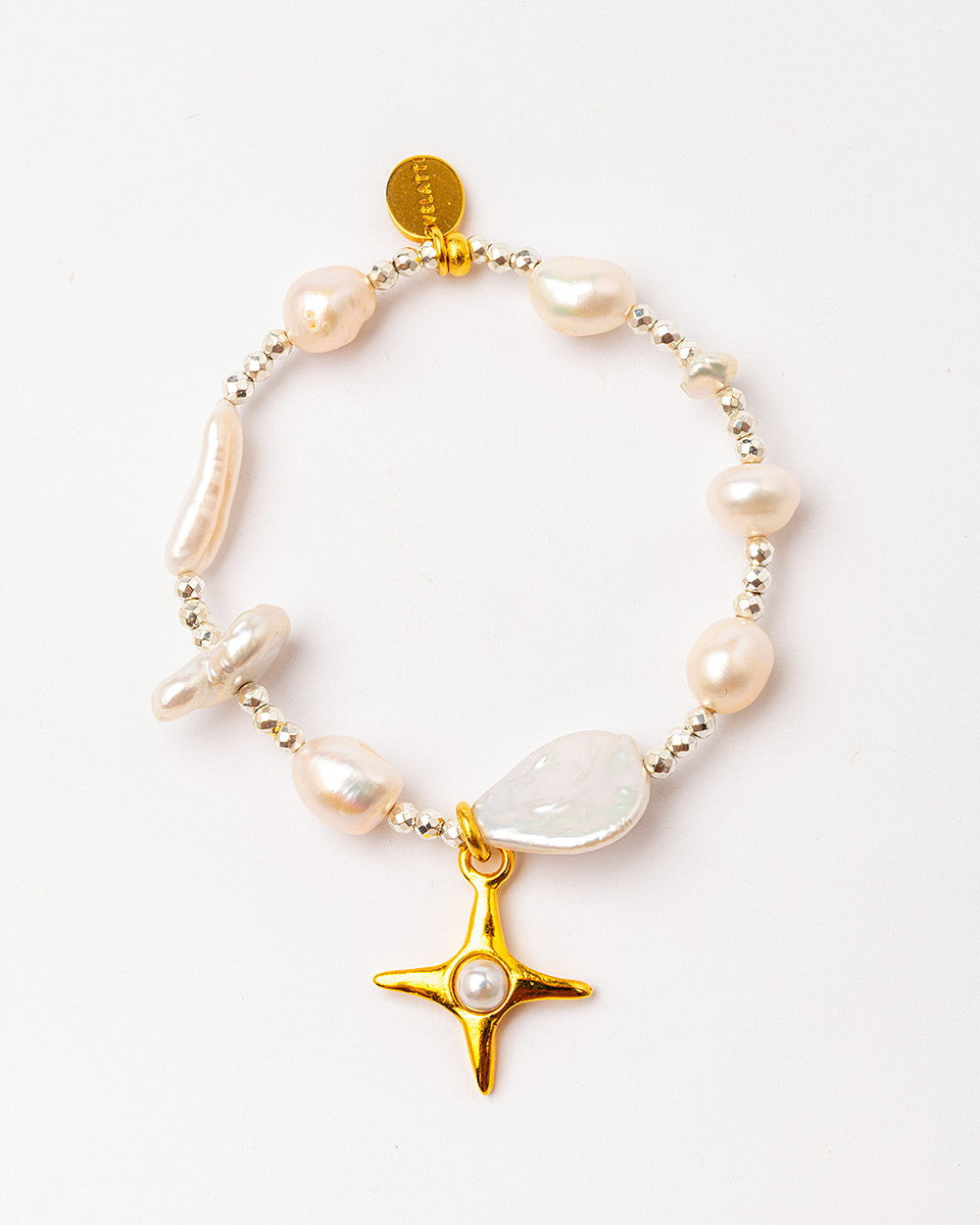 Velatti Celeste Star Freshwater Pearl Bracelet with Hematite