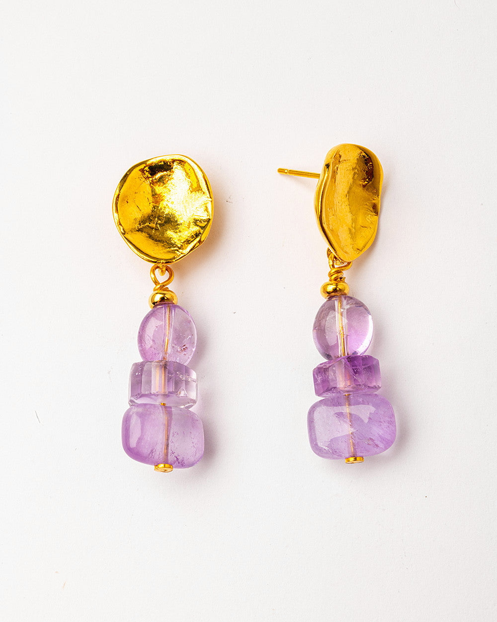 Velatti Triple Gem Stack Earrings