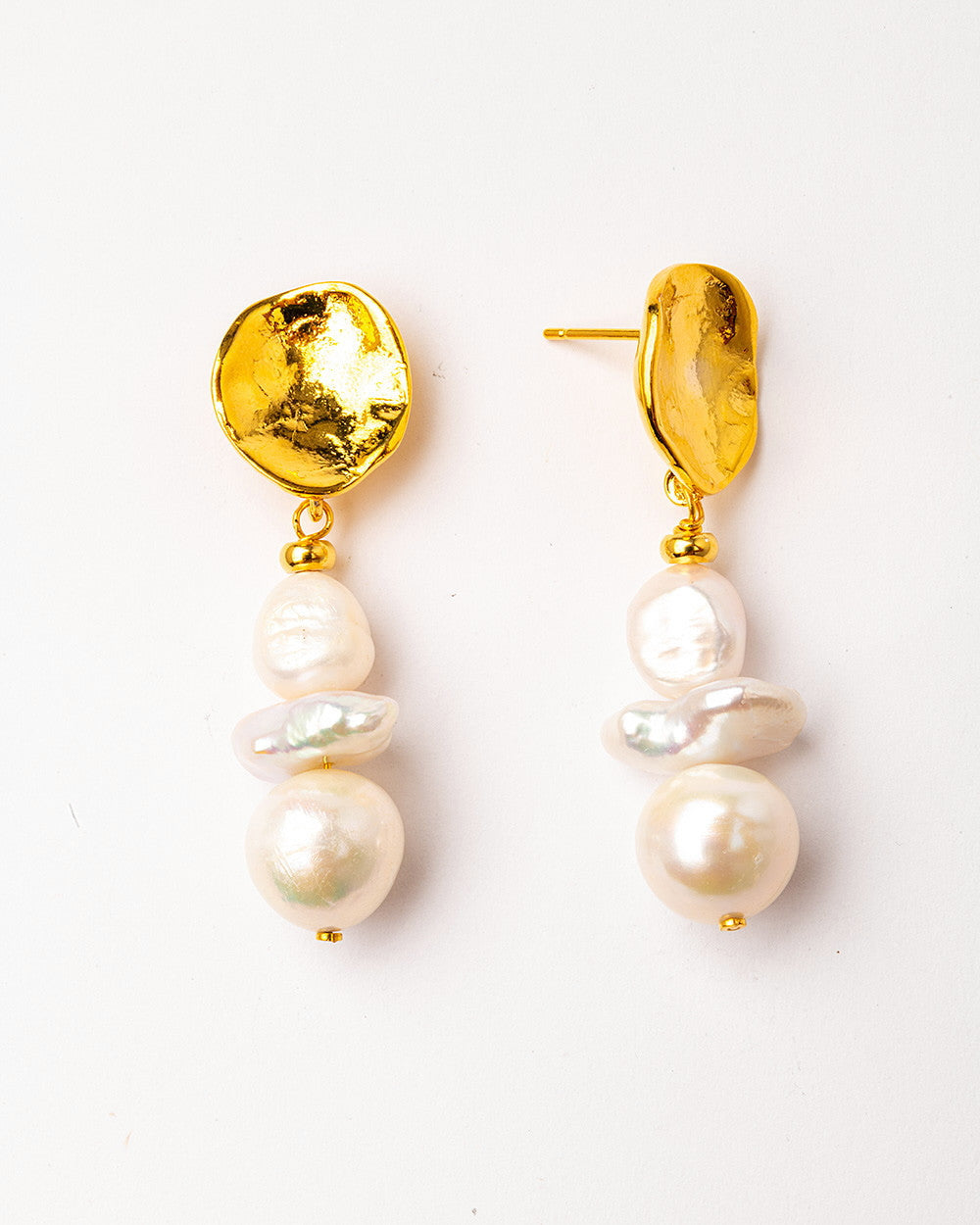 Velatti Triple Gem Stack Earrings