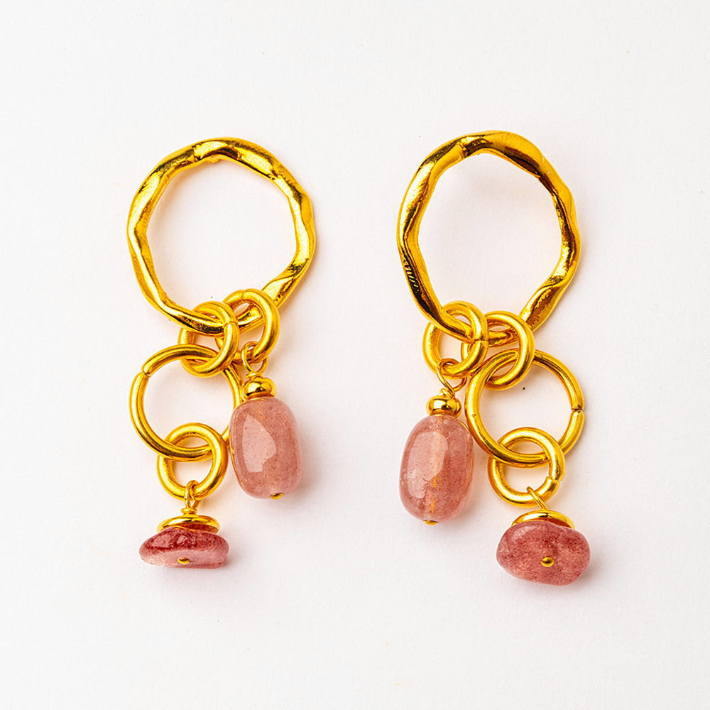 Velatti Double Circle Earrings with Gems