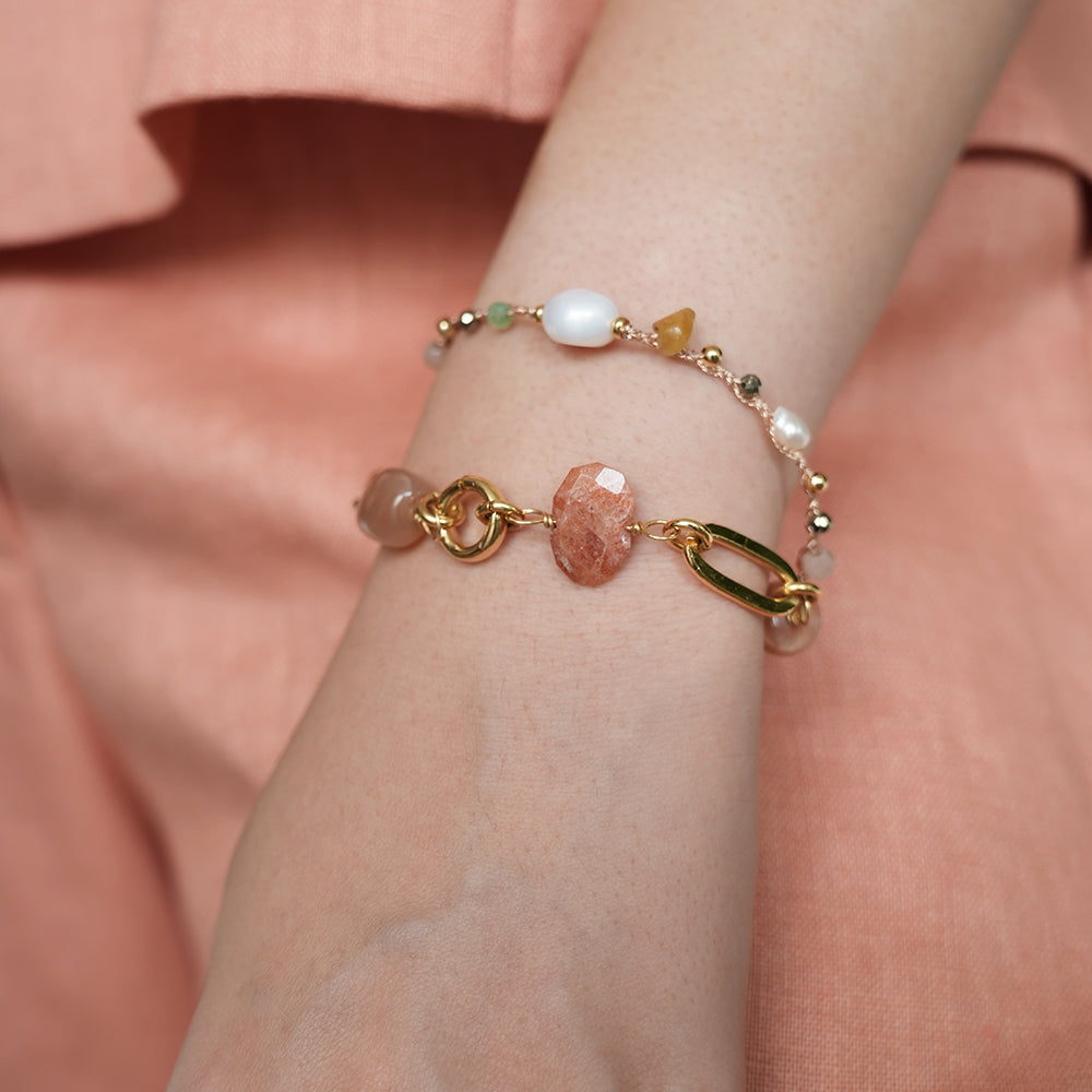 Velatti Link Bracelet with Sunstone