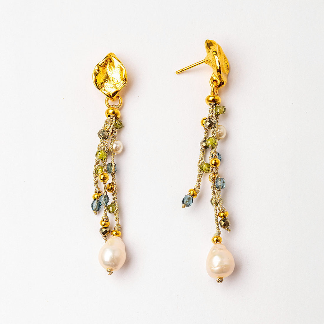 Velatti Threaded Earrings with Bohemian Crystal