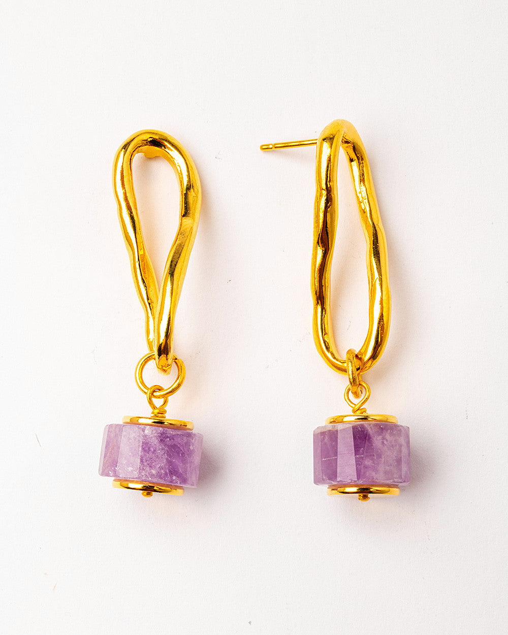 Velatti Twisted Oval & Gemstone Earrings