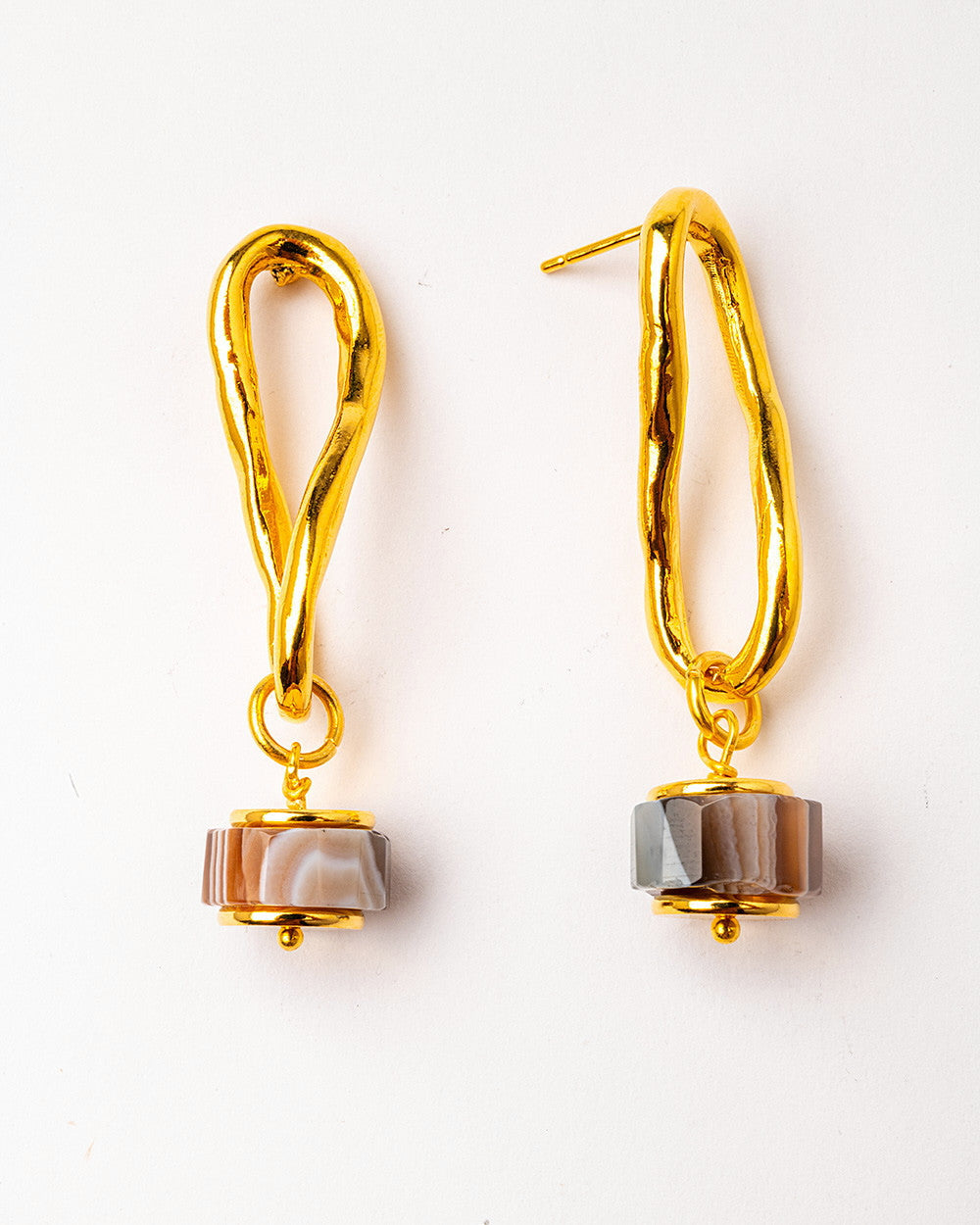 Velatti Twisted Oval & Gemstone Earrings