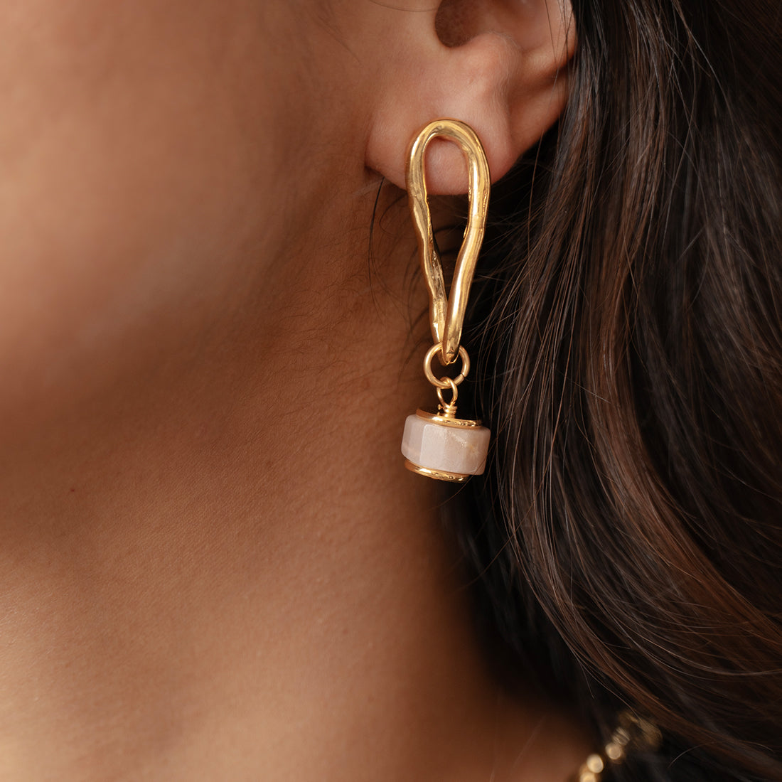 Velatti Twisted Oval & Gemstone Earrings