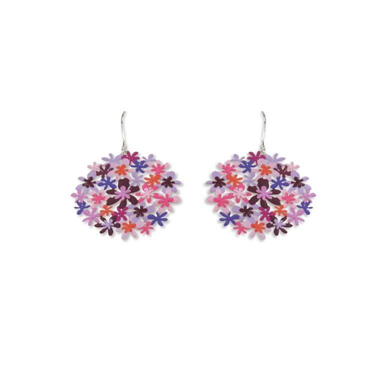 RAS Purple Bouquet Silver Small Earrings