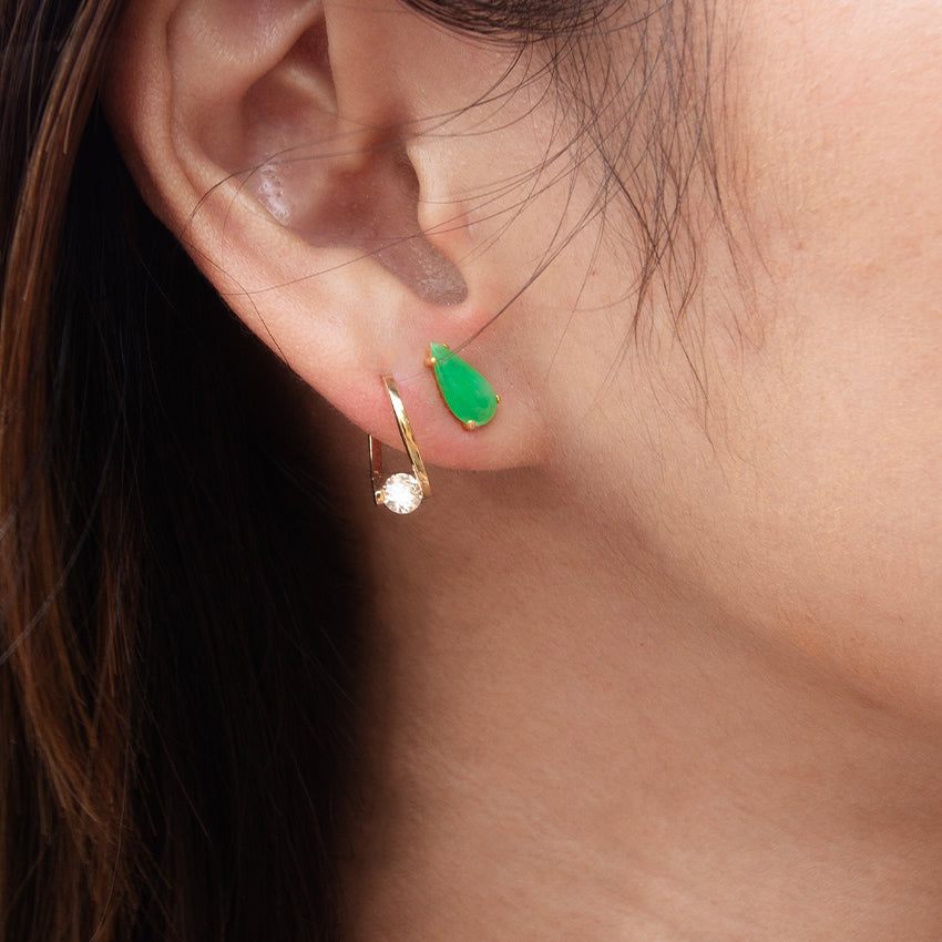 Luna Diamond 18k Gold Hoops