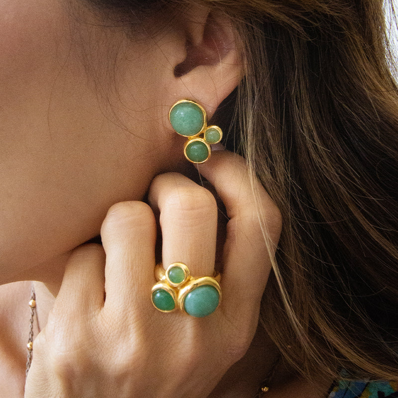 Velatti Triple Gem Studs