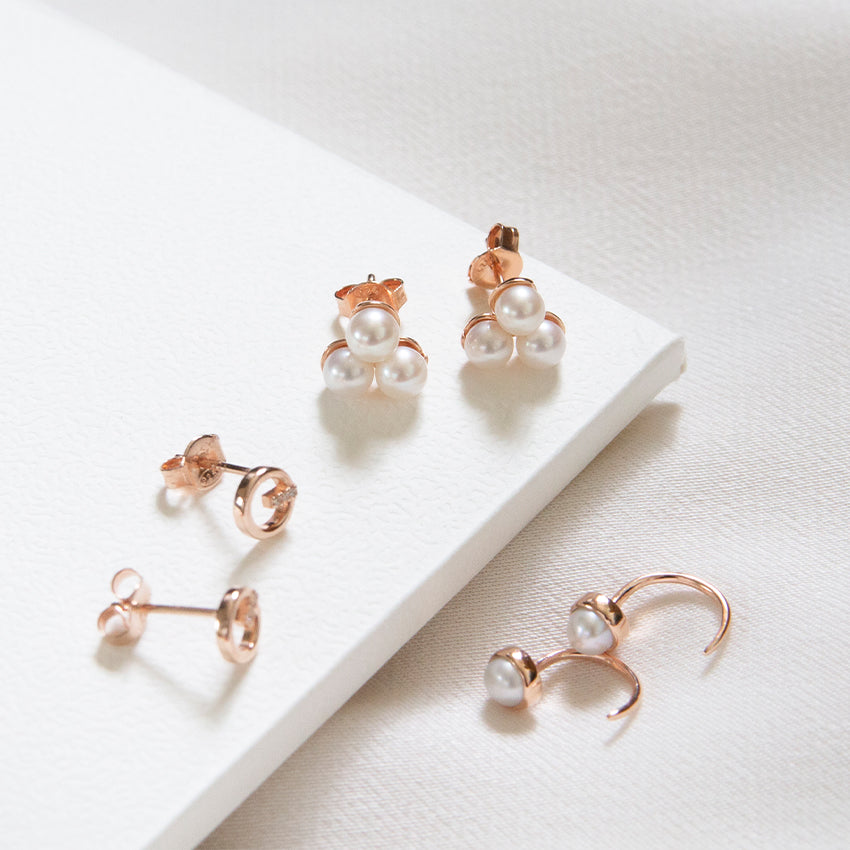 Triple Pearl Studs