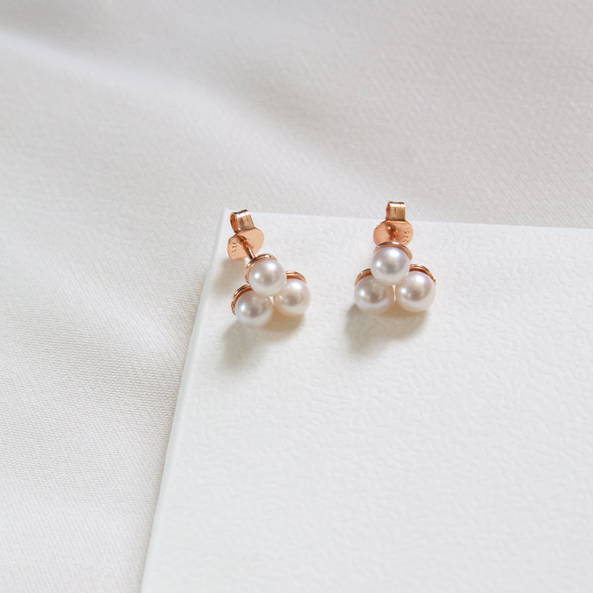 Triple Pearl Studs