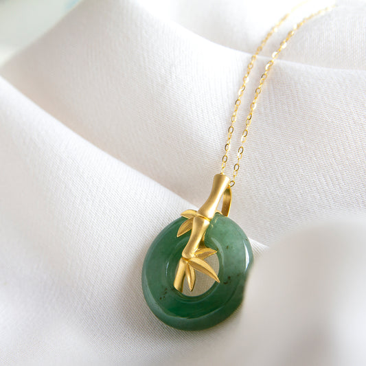 Bamboo Jade Donut Pendant