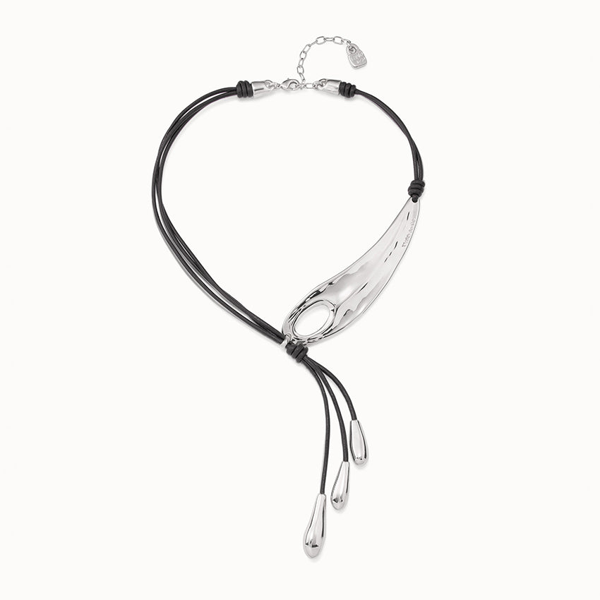 UNOde50 Big Leaf Necklace Silver
