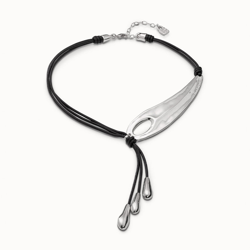 UNOde50 Big Leaf Necklace Silver