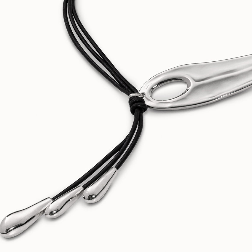 UNOde50 Big Leaf Necklace Silver