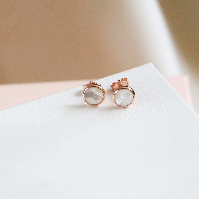 Mother of Pearl Circle Studs