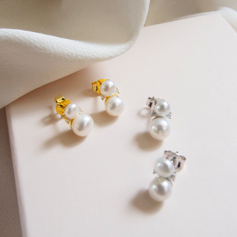 Double Pearl Studs