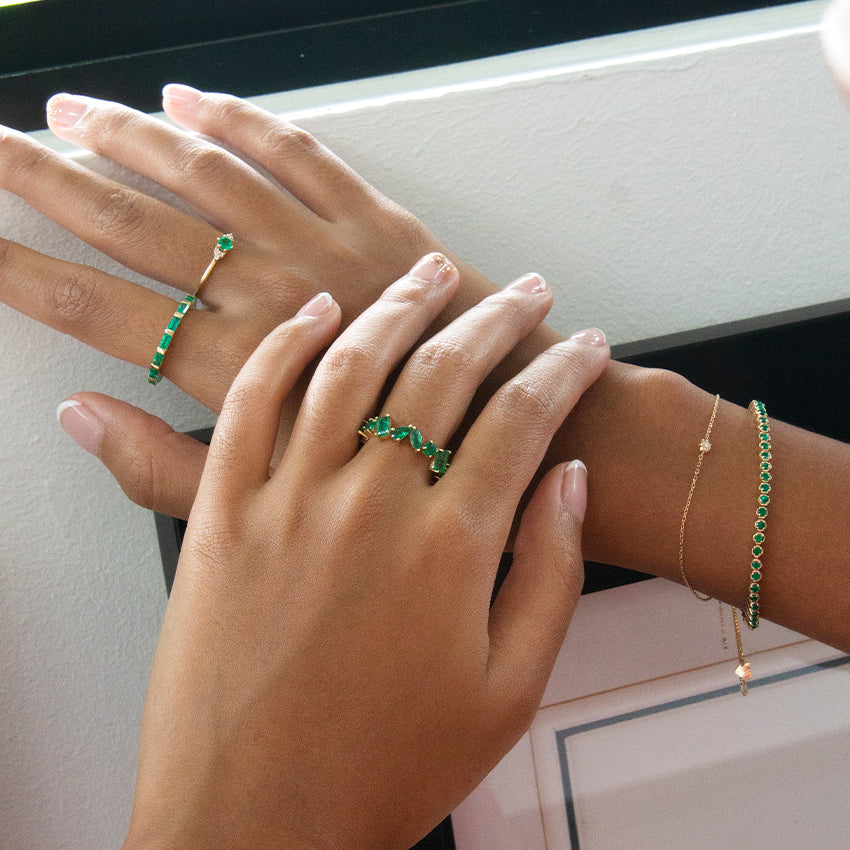 Belle Emerald 14k Gold Bracelet