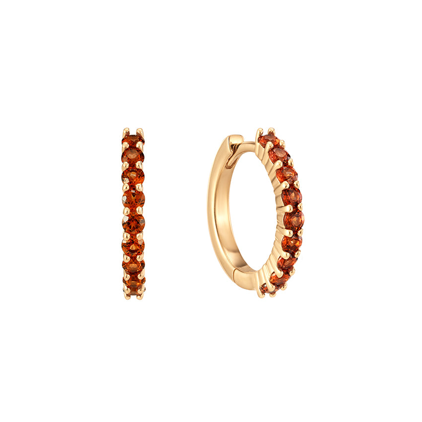 Birthstone Eternity Hoops - Garnet