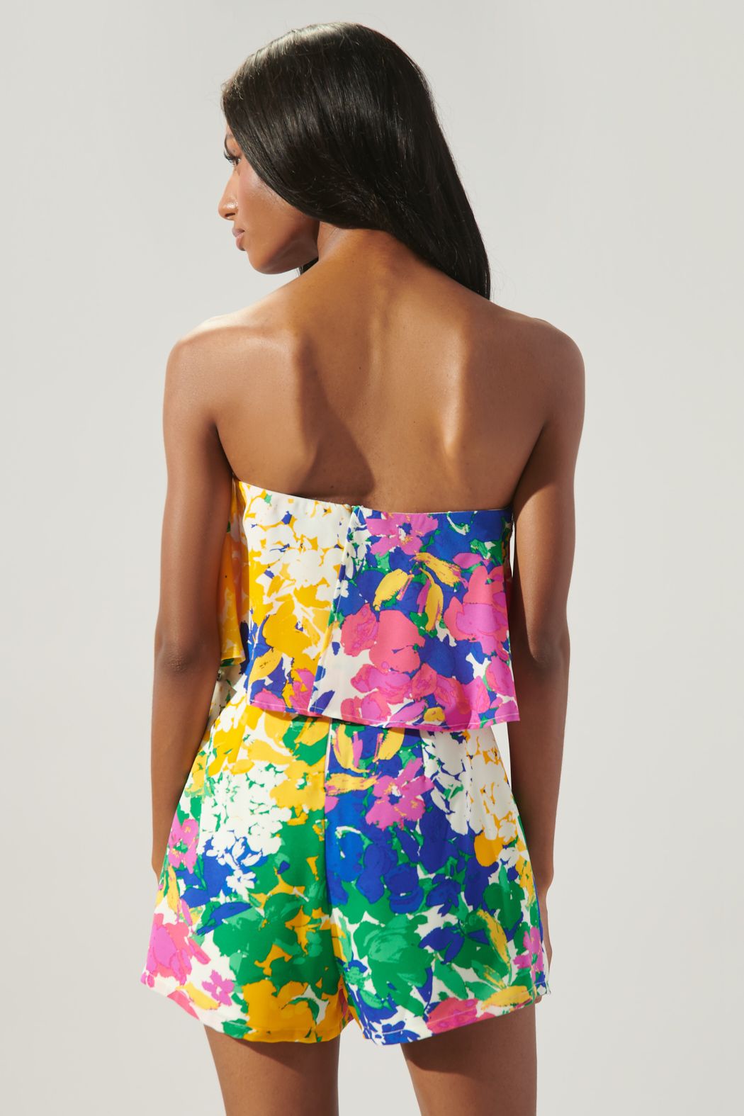 Sugarlips Gypsum Floral Strapless Romper