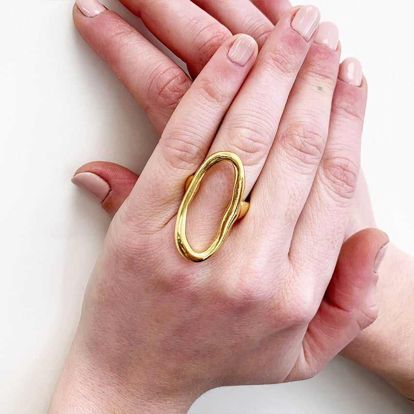 Velatti Oval Long Ring