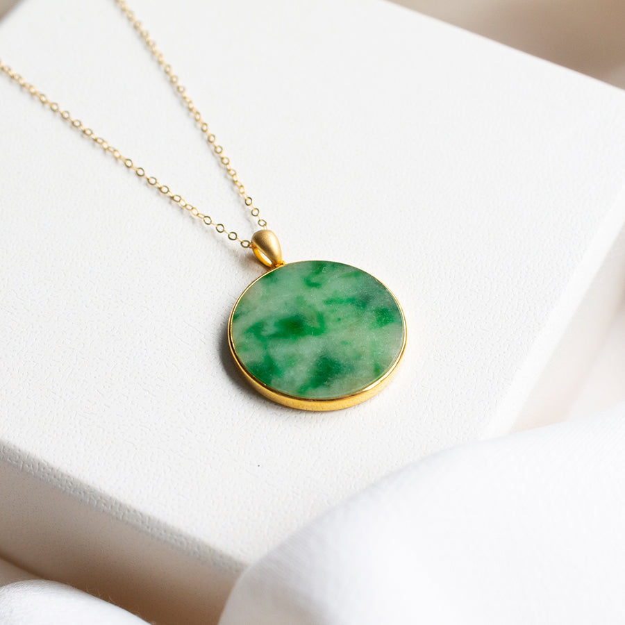 Full Circle Reversible Leaves 18K Gold Pendant