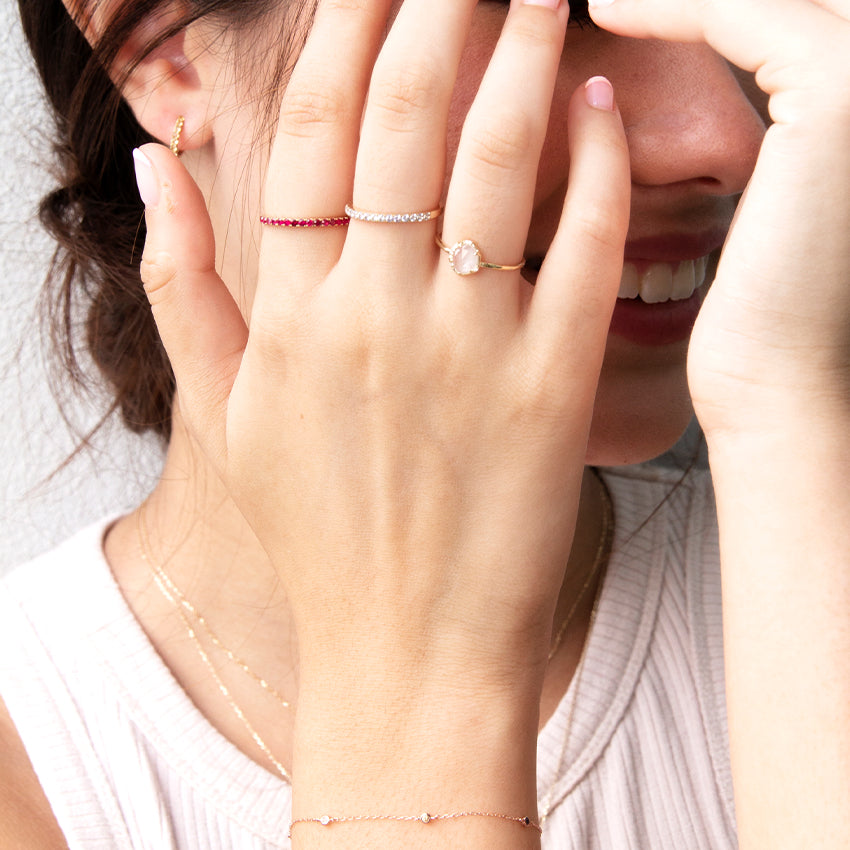 Moonstone & Diamond Ring