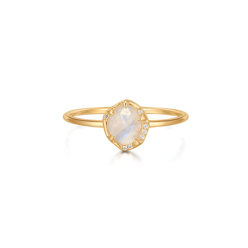 Moonstone & Diamond Ring
