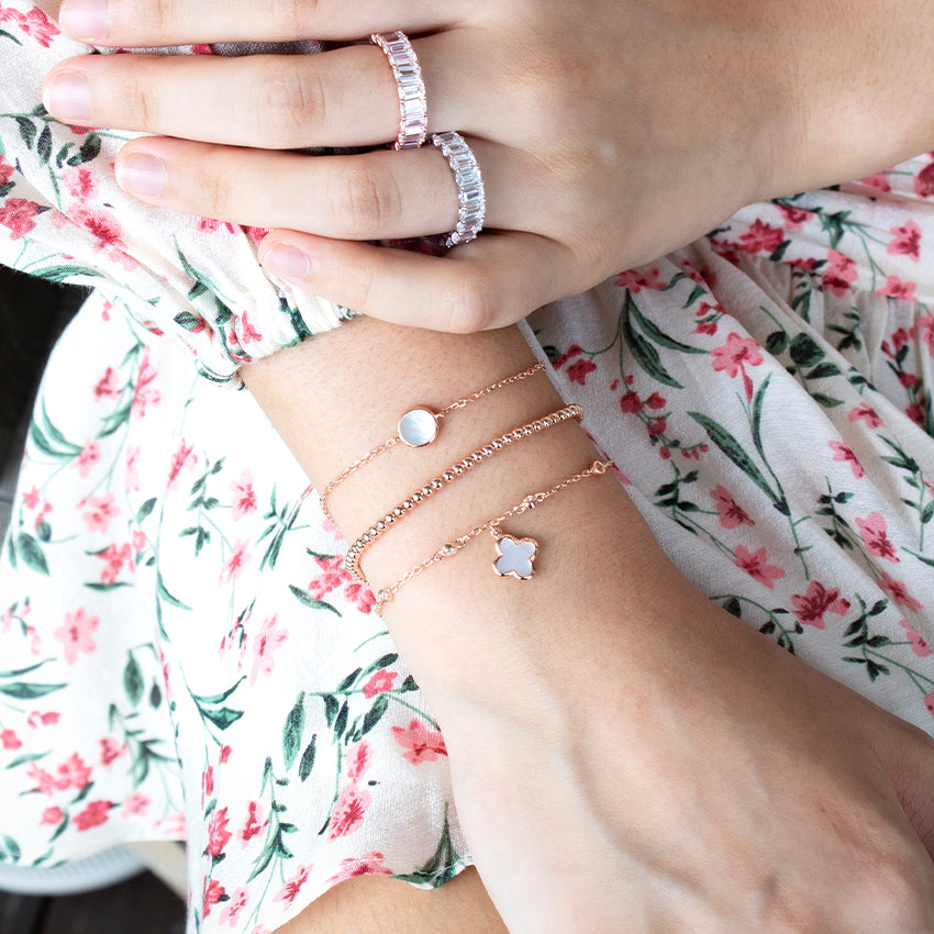 Hanging Mother of Pearl Clover Bracelet