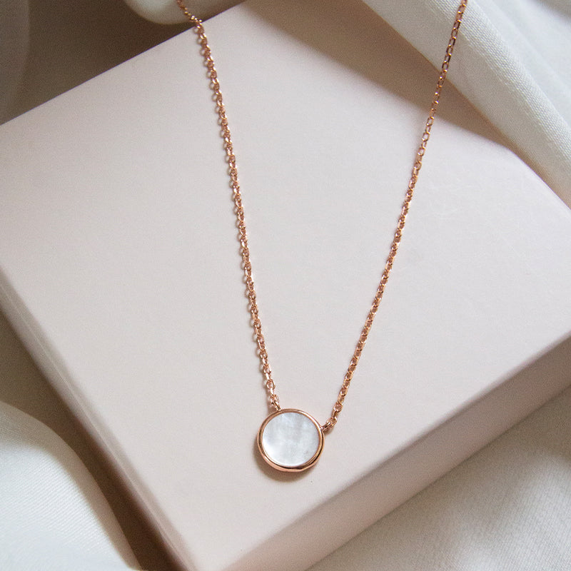 Circle Mother of Pearl Necklace