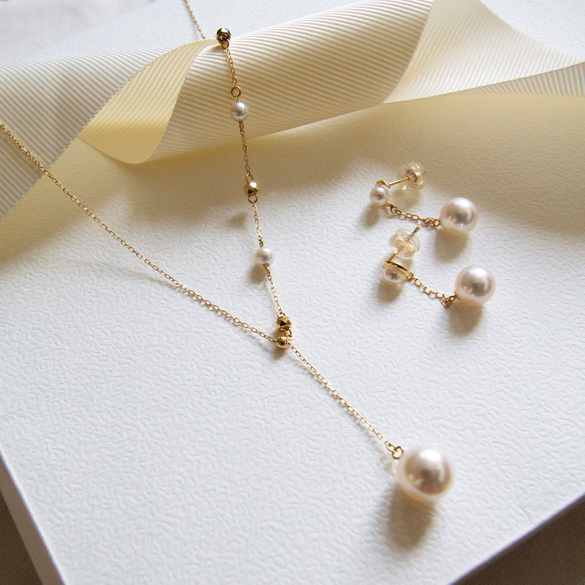 Milky Way Akoya Pearl 18k Gold Necklace