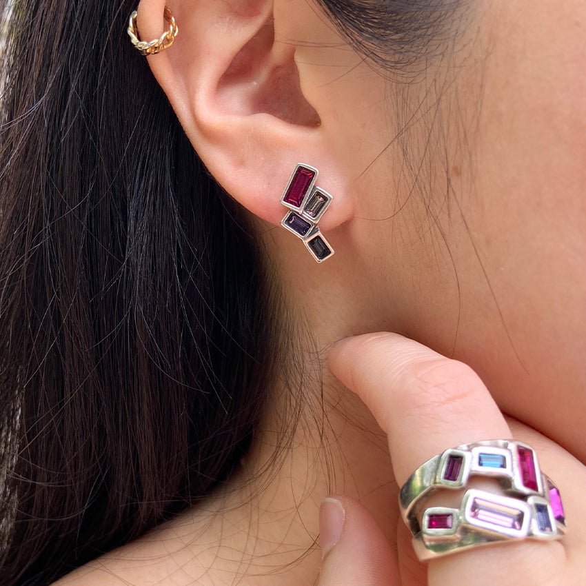 UNOde50 Glitter by Glitter Small Earrings - Silver